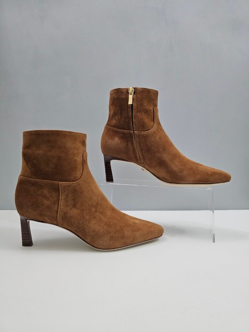 Veronica Beard Kelby Ankle Bootie Womens 7.5 Brown Suede Slim Heel Pointed Toe - Picture 3 of 15